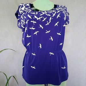 The Limited Patterned Flounced Top